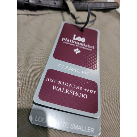 New Lee Platinum Label Women's Walk Short Beige Size 12 P Medium - Picture 3 of 8